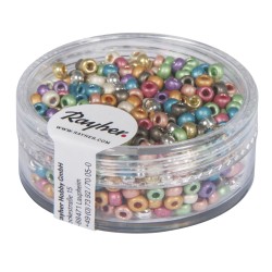 Margele de nisip-Rocailles, 2,6 mm , sidefate, culori diverse, nu se spala,17g