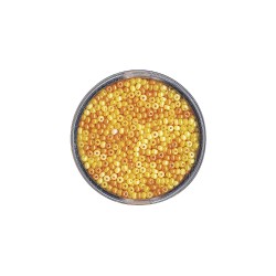 Margele de nisip-Rocailles, 2,6 mm , sidefate, nuante de galben,17g
