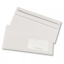 Plic DL, 110x220 mm, alb, siliconic, 100/set, cu fereastra dreapta Plic DL, 110x220 mm, alb, siliconic, 100/set, cu fereastra dreapta
