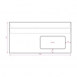Plic DL, 110x220 mm, alb, siliconic, 100/set, cu fereastra dreapta Plic DL, 110x220 mm, alb, siliconic, 100/set, cu fereastra dreapta