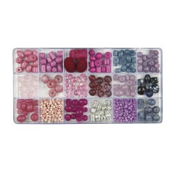 Set margele Rayher din sticla, diverse marimi, nuante de mov, 240g/set Set margele Rayher din sticla, diverse marimi, nuante de mov, 240g/set