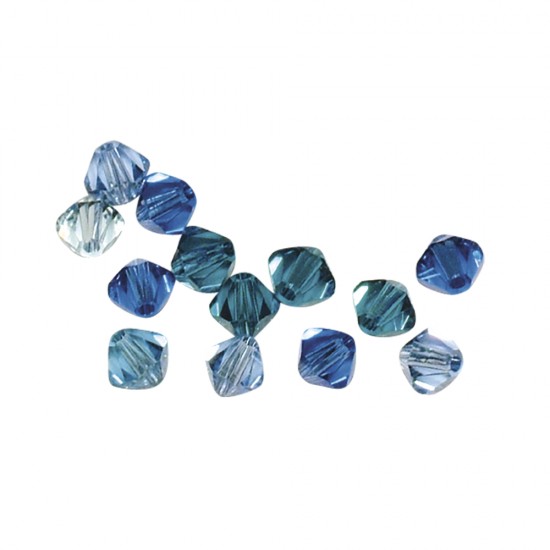 Cristale Swarovski, 6 mm, 25 piese, tonuri de albastru
