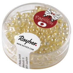 Margele de nisip, Papillon-Rocailles, galben pal, 3,2x6,5mm, 18 g
