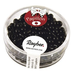 Margele de nisip, Papillon-Rocailles, negru, 3,2x6,5mm, 18 g