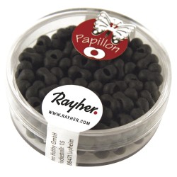 Margele de nisip, Papillon-Rocailles, negru soft, 3,2x6,5mm, 18 g