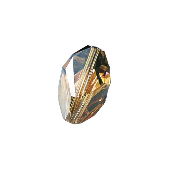 Cristal Swarowski, cupru-auriu, orificiu transversal, 16x10mm