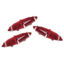 Strasuri din sticla ovale ,  11x4 mm, ruby, 3buc/set