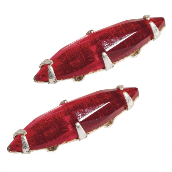 Strasuri din sticla ovale, 16x4 mm, ruby, 2buc/set