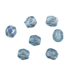 Margele Rayher din sticla, 4mm , turcoaz iridescent, 100buc/set