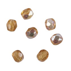 Margele Rayher din sticla, 4mm  ,topaz iridescent, 100buc/set