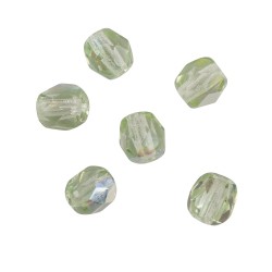 Margele Rayher din sticla, 4mm  ,verde iridescent, 100buc/set