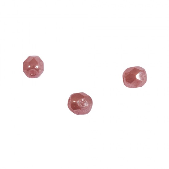 Margele de sticla lustruite, 6 mm , roz opaque, 50buc/set