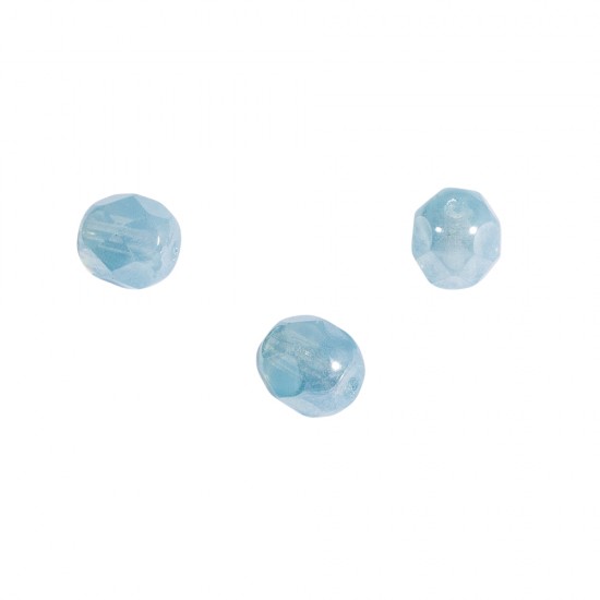Margele de sticla lustruite, 6 mm, albastru marin opac, 50buc/set