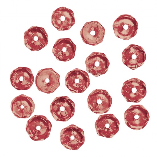 Margele de sticla lustruite, 6 mm o,, ruby, box 50 pcs.