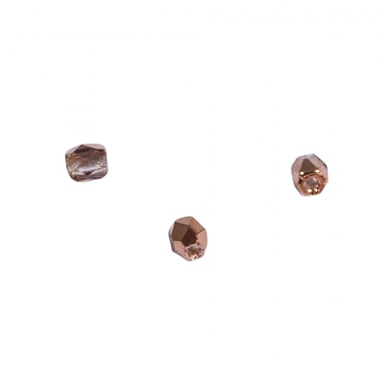 Margele Rayher din sticla, 3mm o, copper semi-opaque, box 100 pcs.