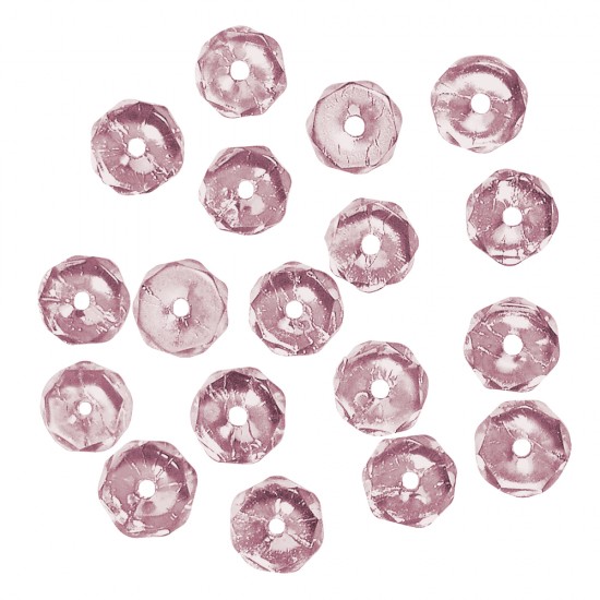 Margele Rayher din sticla forma de maslina,  6x4mm o, rose quartz, box 50 pcs.