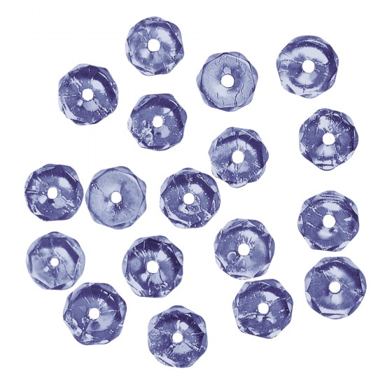 Margele Rayher din sticla round, saphire, 6x3mm,box 40 pcs.