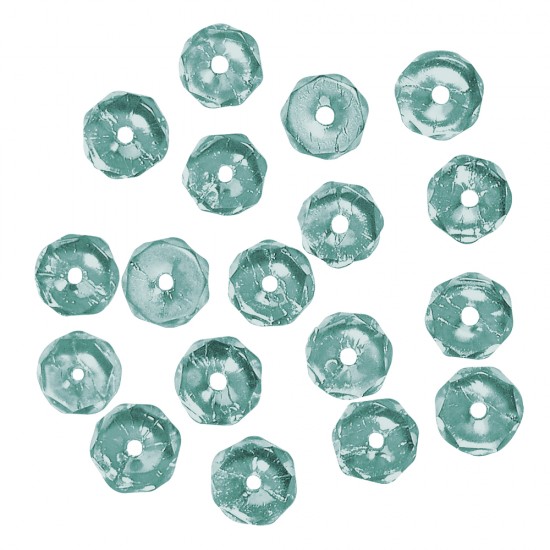 Margele Rayher din sticla round, emerald green, 6x3mm,box 40 pcs.