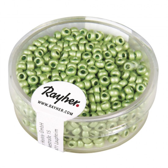 Margele metalice mate, lime, 2,6 mm o, box 17 g