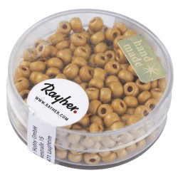Metallic-Rocailles, matt, golden galben, 4 mm, box 17 g