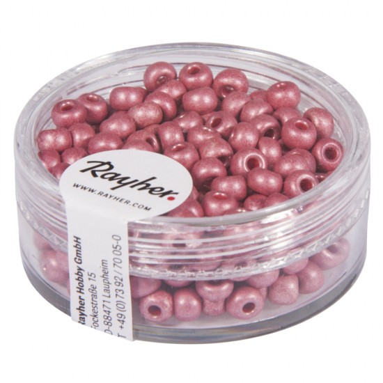 Metallic-Rocailles, matt, pale-roz, 4 mm, box 17 g