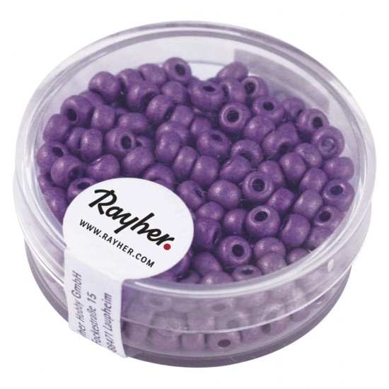 Metallic-Rocailles, matt, violet, 4 mm, box 17 g