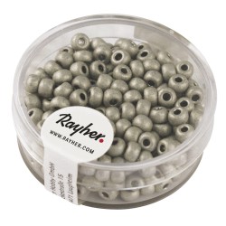 Metallic-Rocailles, matt, brilliant argintiu, 4 mm, box 17 g