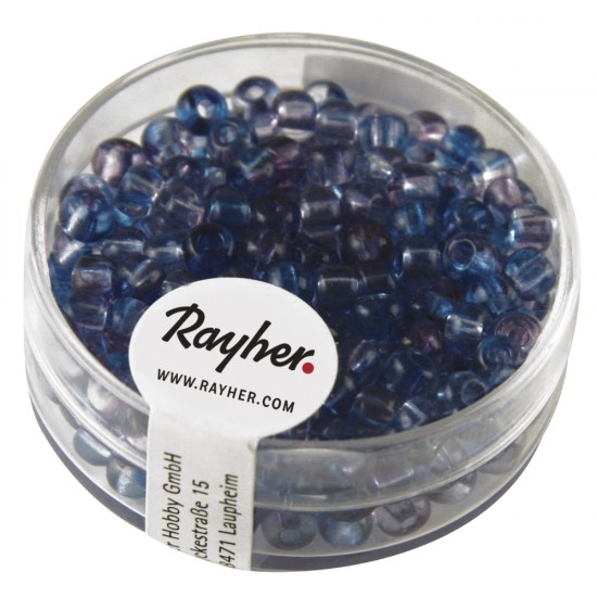 Rocailles,o 4 mm, Two Tone, blue purple, box 17g