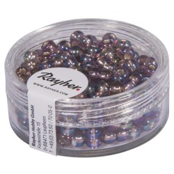 Rocailles w. argintiu inlet+Rainbow, o 4mm, purple bright, box 17g