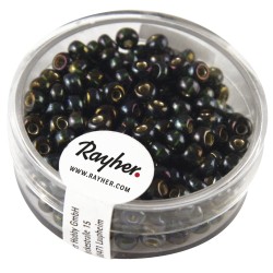 Rocailles w. argintiu inlet+Rainbow, o 4mm, artichoke, box 17g