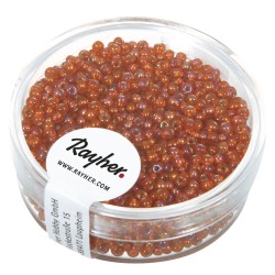 Rocailles w. argintiu inlet+Rainbow, o 2mm, mandarine, box 17g