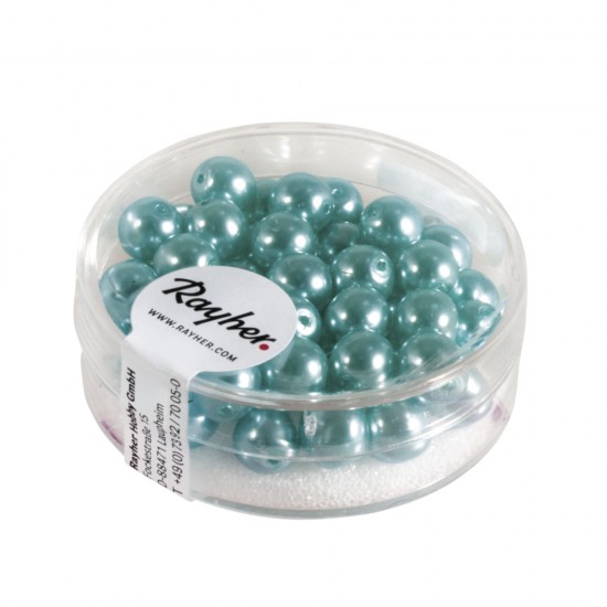 Margele de sticla renaissance, 6mm o, turquoise, box 45pcs