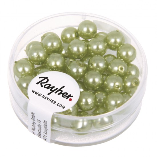 Margele de sticla renaissance, 6mm o, jade, box 45pcs