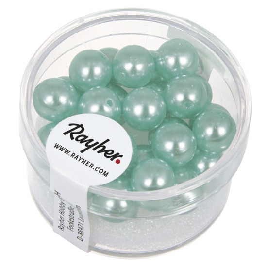 Margele de sticla renaissance, 8mm o, turquoise, box 25pcs