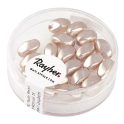 Margele in forma de maslina renaissance, shell roz, 9x6 mm, box 20 pc