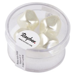 Margele renasissance, alb, 17 mm o, box 4 pc