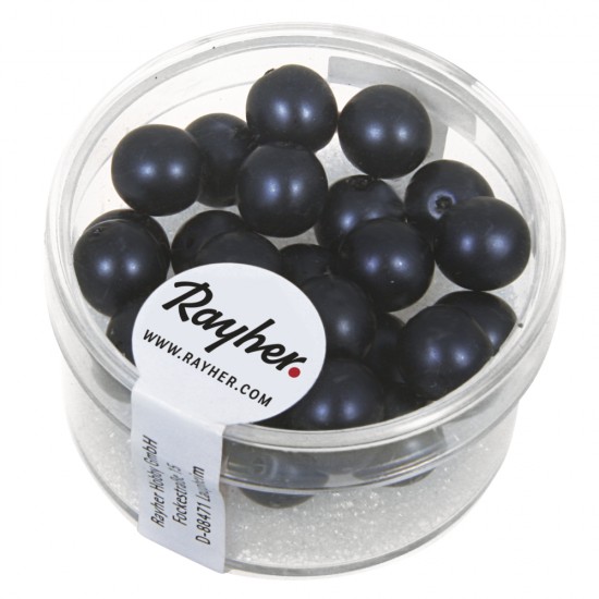 Margele de sticla renaissance, matt, 8mm o, midnight blue, box 25pcs