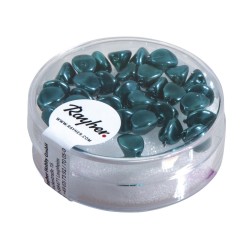 Margele triunghiulare din sticla, Indian turquoise, 7 mm, box 32 pcs.