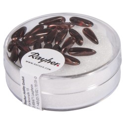 Glass bead rice grain, nougat, 3x11 mm, box 22 pcs.