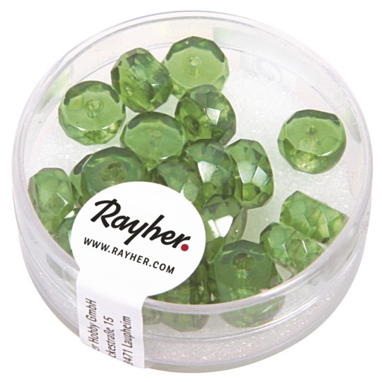 Margele din sticla rotunde, May-green, 4x8 mm, box 22 pcs.