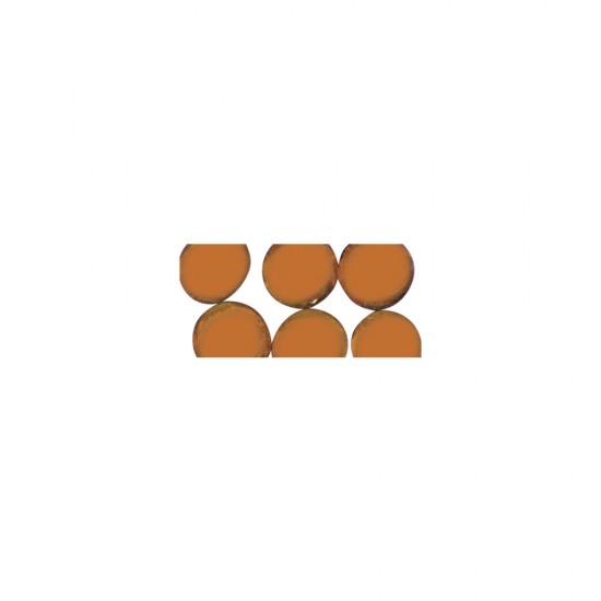Pietre mozaic round, 1 cm o, transparent, portocaliu, approx. 130 pcs