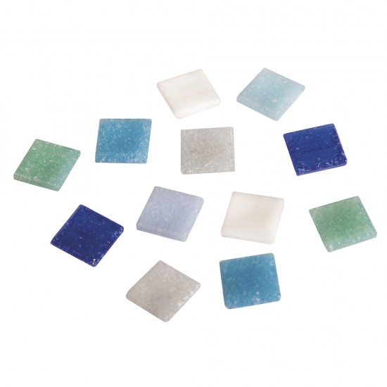 Pietre mozaic, blue shades, 1x1cm, (approx.1300 pcs), bucket 1kg