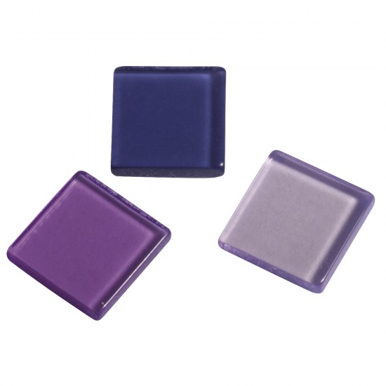 Mozaic acrilic, 1x1 cm, transparent, violet, approx. 205 pc / 50