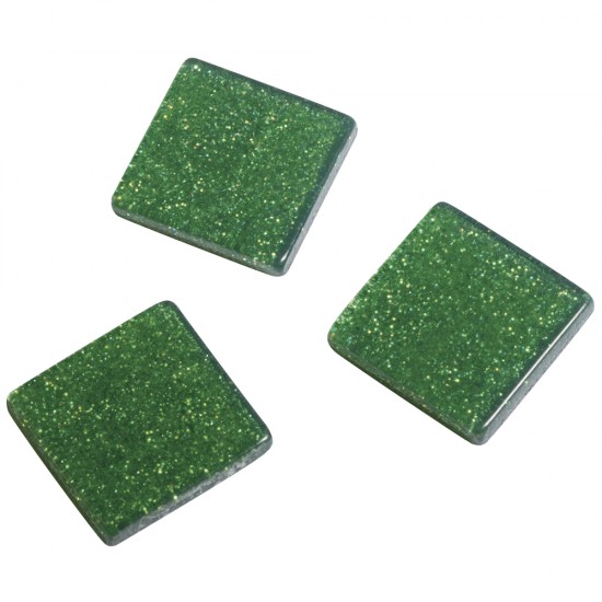 Mozaic acrilic, 1x1 cm, glitter, meadow green, approx. 205 pc / 5