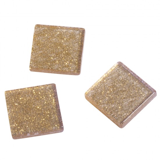 Mozaic acrilic, 1x1 cm, glitter, cashmere gold, approx. 205 pc /