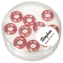 Inele din sticla cu orificiu mare Magic Flair , classical rosu, 9x3mm, hole 4mm Inele din sticla cu orificiu mare Magic Flair , classical rosu, 9x3mm, hole 4mm