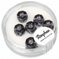 Margele Rayher din sticla cu orificiu mare  MagicFlair  , negru, 6x9mm, hole 3,5mm o, b