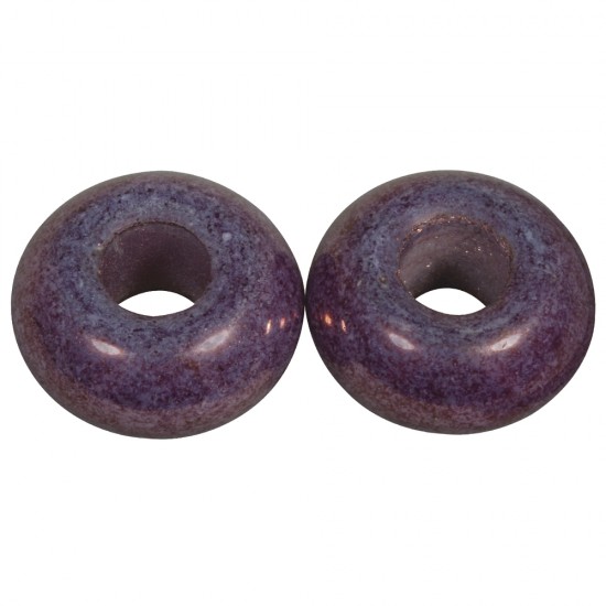 Margele din sticla cu orificiu mare  MagicFlair  , 16mm, plum, hole 6mm o, opaque, t-b