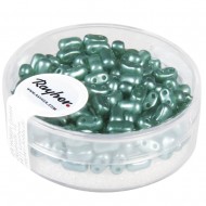 Rocailles with double hole waxed, turquoise, 3x5mm, box 12g