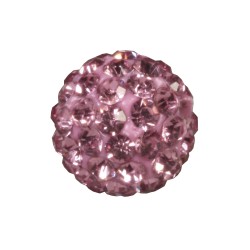 Margele Shamballa, 10mm o, pale-roz, bag 1pc